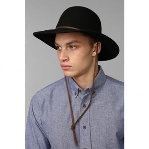 Brixton Tiller hat in black felt wide brim hat